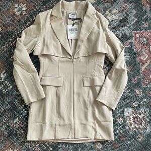 Beige Blazer Dress